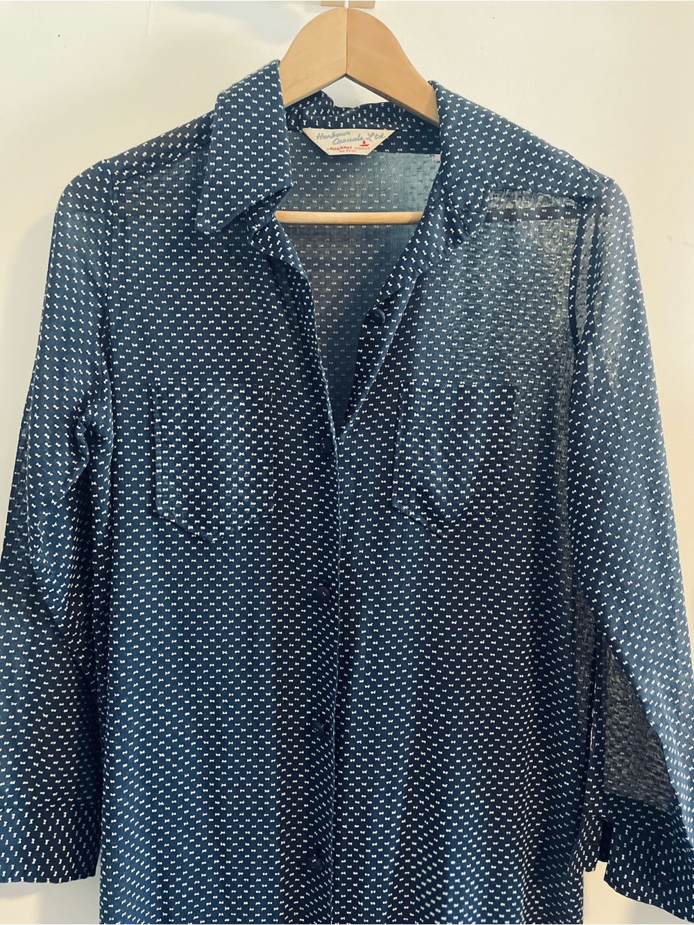 Vintage Navy Harbor Casuals Dress – lightweight cotton